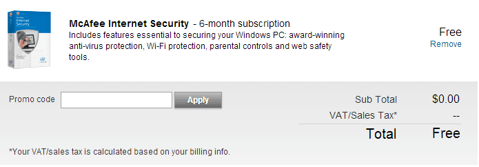 Grab McAfee Internet Security 6 months free