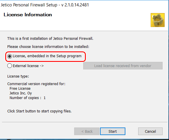 Jetico Personal Firewall free 3