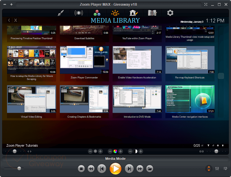 media library zoom player media library zoom player