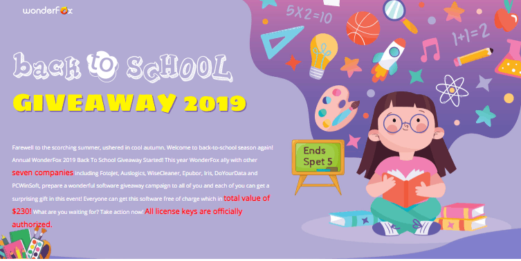WonderFox 2019 Back to School Giveaway