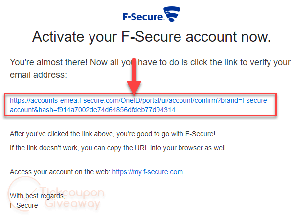 F Secure Safe Confirm Link