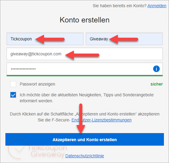 F Secure Safe Create Account