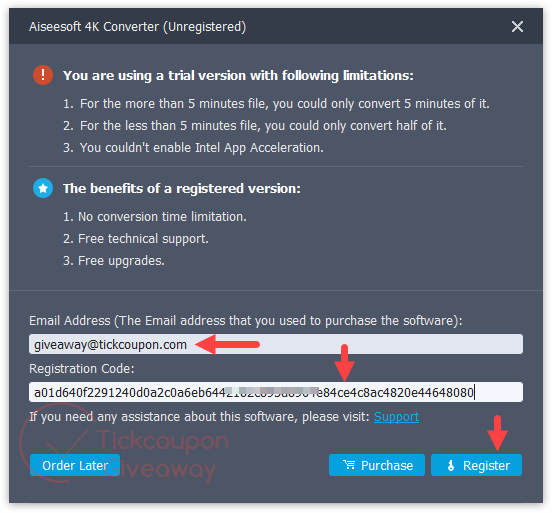Aiseesoft 4k Converter License Key Free