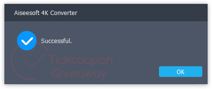 Aiseesoft 4k Converter Successful Register