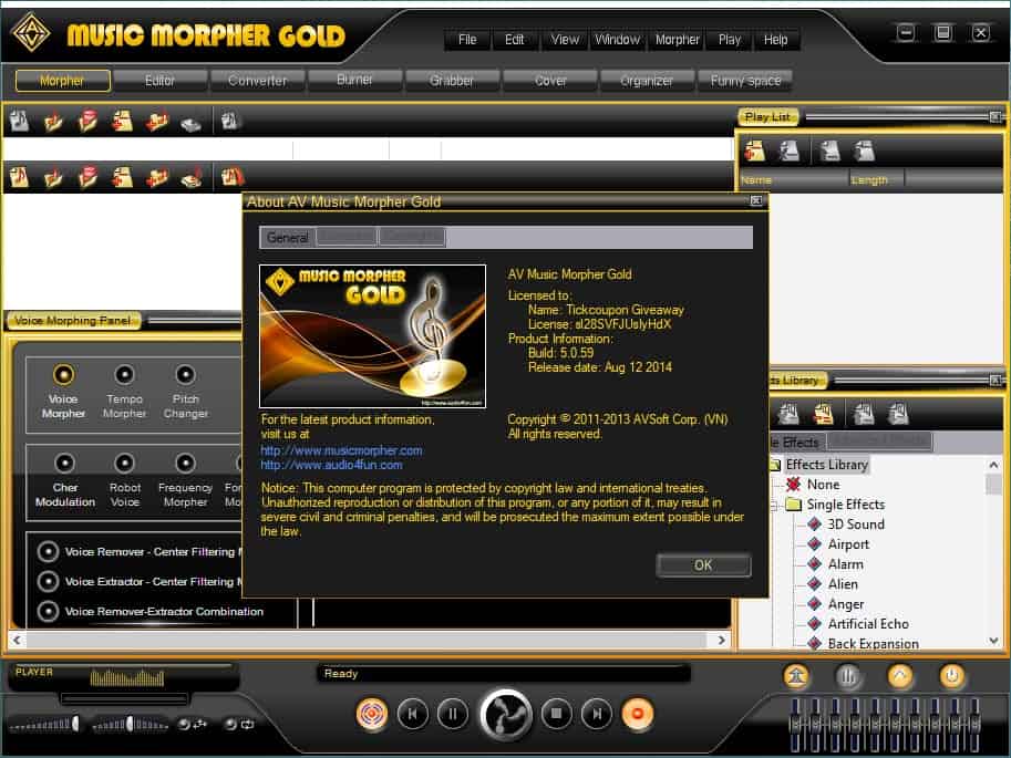 music morpher gold license key registered