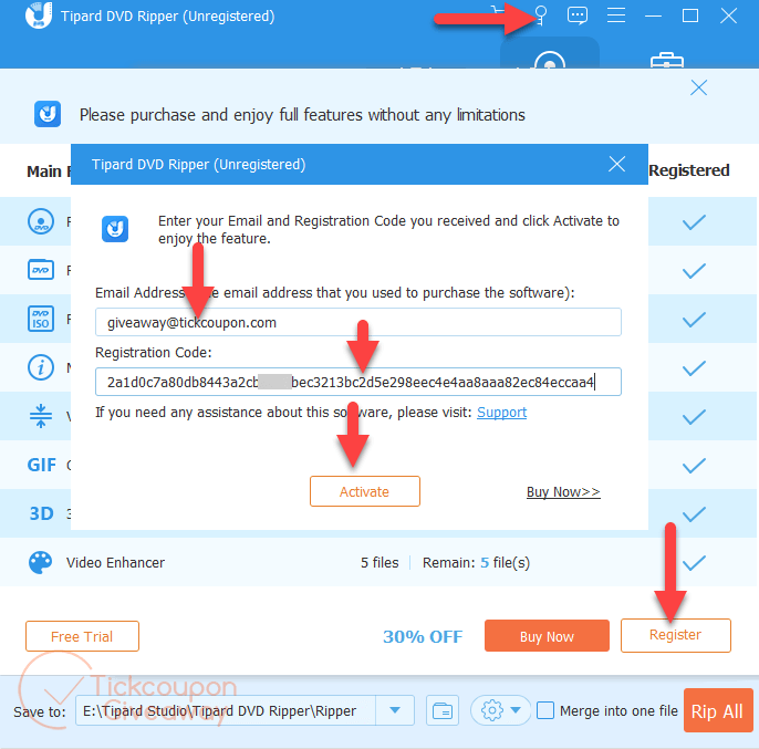 Tipard Dvd Ripper Register