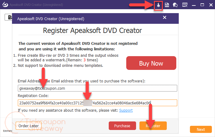 apeaksoft dvd creator registration