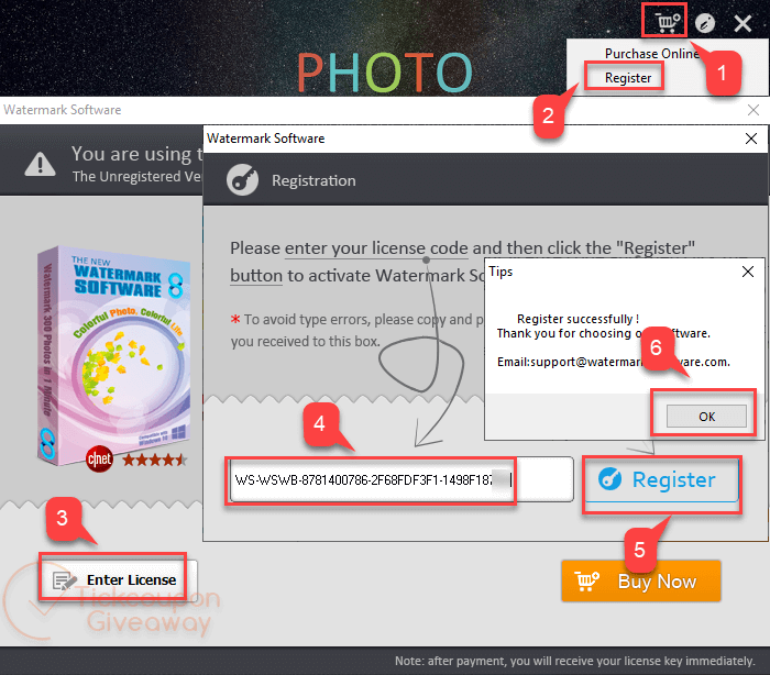 Photo Watermark Software Register