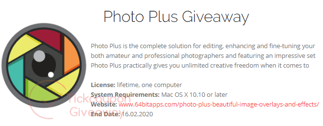 64bitapps Photo Plus Giveaway