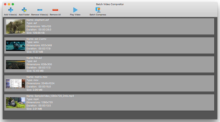 Pcwinsoft Batch Video Comprexor Screenshot