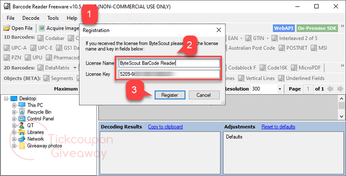 ByteScout BarCode Reader Register Bytescout Barcode Reader Register