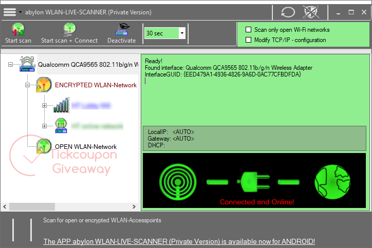 abylon wlan live scanner screenshot Abylon Wlan Live Scanner Screenshot