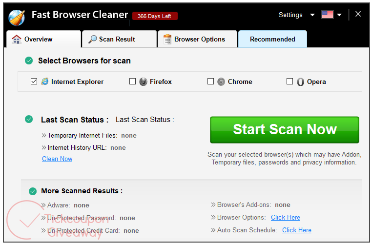 fast browser cleaner screenshot Fast Browser Cleaner Screenshot