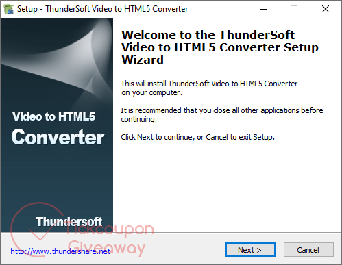 install thundersoft video to html5 converter free
