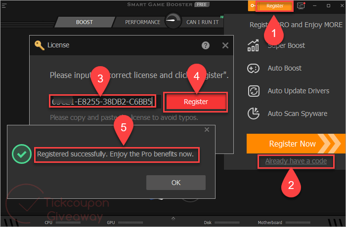 register smart game booster pro