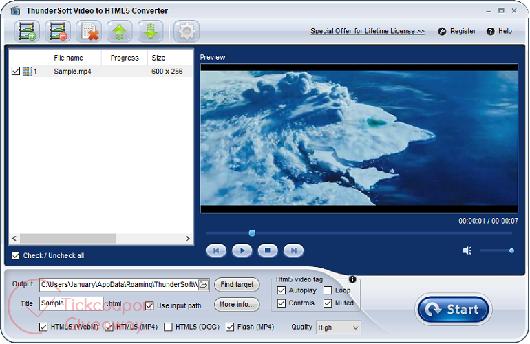 Thundersoft Video To Html5 Converter Screenshot