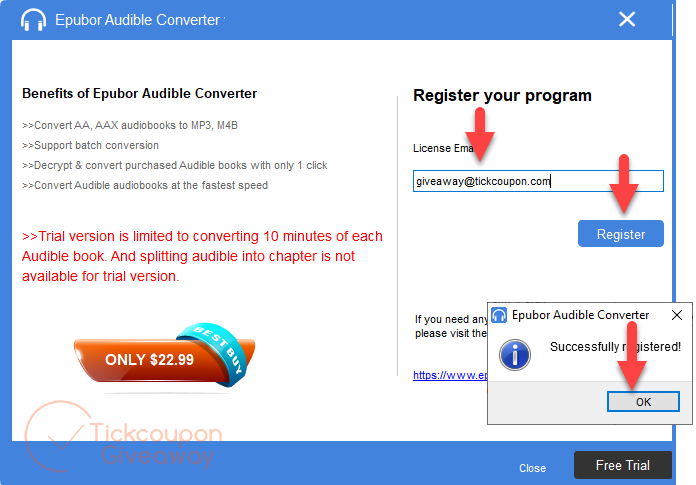 Epubor Audible Converter for Win Register Epubor Audible Converter For Win Register