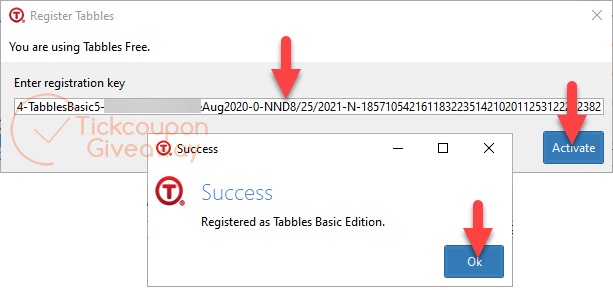 Tabbles 5 Basic Activate