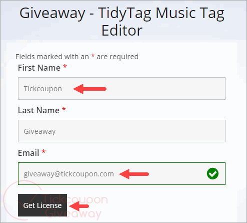 Tidytag Music Tag Editor Giveaway Page