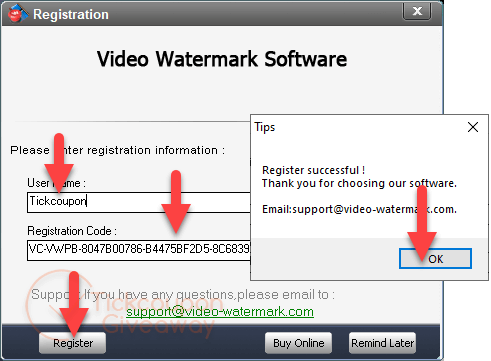 Video Watermark Pro Register