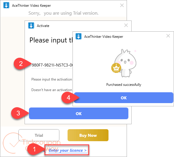 Activate AceThinker Video Keeper