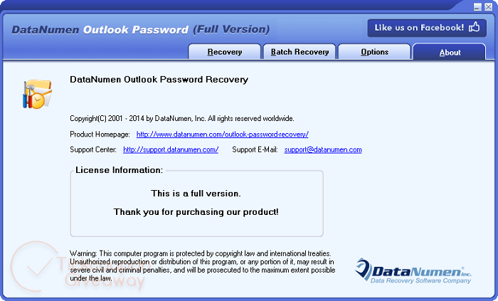About DataNumen Outlook Password Recovery About Datanumen Outlook Password Recovery