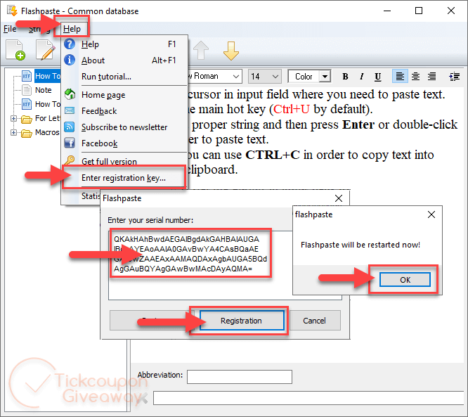 Flashpaste Register