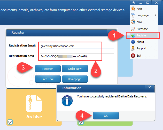 Erelive Data Recovery For Windows Giveaway Key