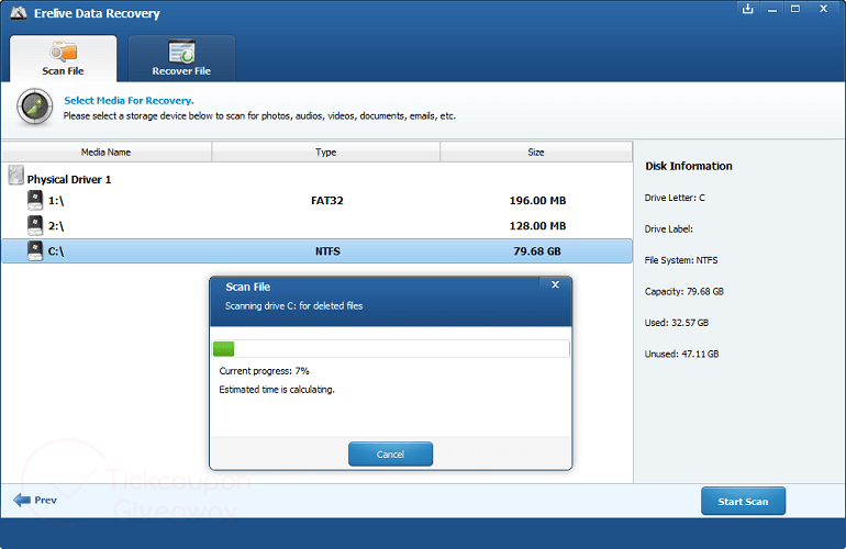 Erelive Data Recovery For Windows Scan Files