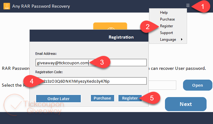 Any Rar Password Recovery Register