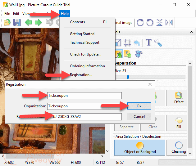 register picture cutout guide