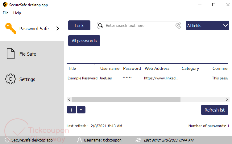 Securesafe Password Manager Pro Giveaway