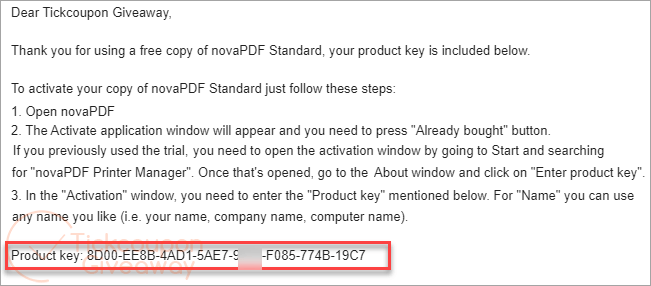 free key novapdf standard