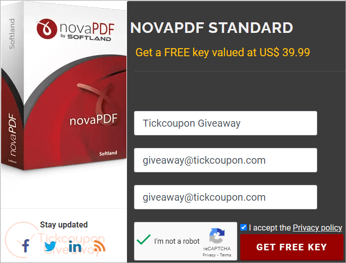 get novapdf standard free key