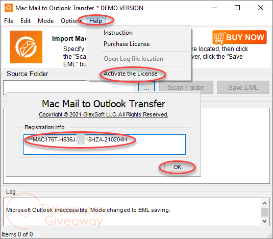 register mac mail to outlook transfer
