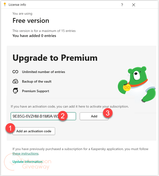 kaspersky password manager activation