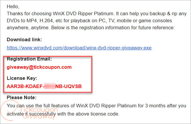 License Key WinX DVD Ripper Platinum License Key WinX DVD Ripper Platinum