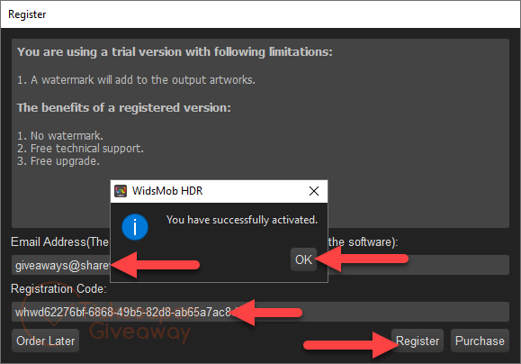 widsmob hdr registration