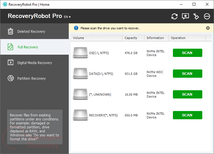 recoveryrobot pro screenshot