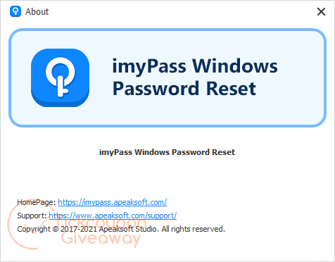 about apeaksoft imypass windows password reset