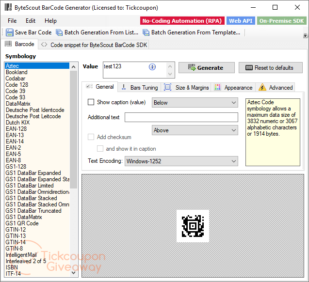 bytescout barcode generator giveaway