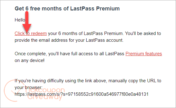 redeem lastpass premium