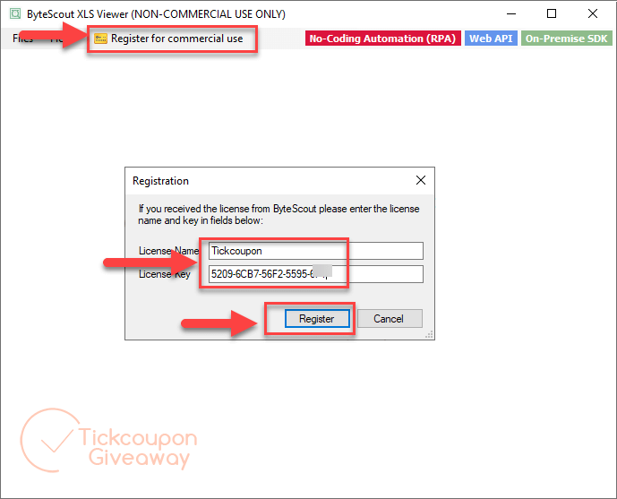 bytescout xls viewer register