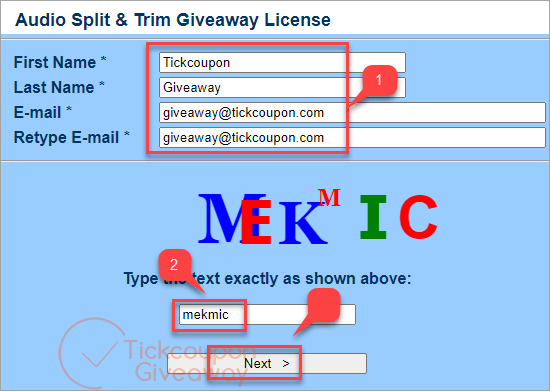 giveaway license audio split & trim