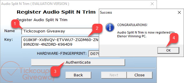 register audio split & trim