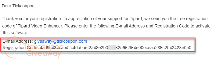 registration key tipard video enhancer