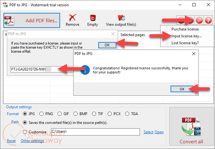 TriSun PDF to JPG Registration