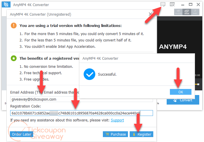 Activate AnyMP4 4K Converter