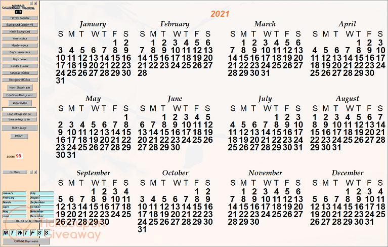 Asman Calendar Maker Giveaway Asman Calendar Maker Giveaway