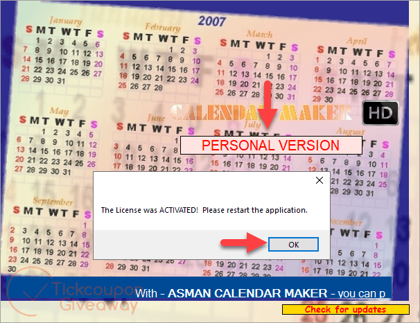 Asman Calendar Maker Personal version Asman Calendar Maker Personal version